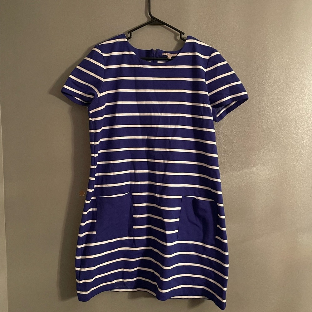 Gap blue with white stripe dress.